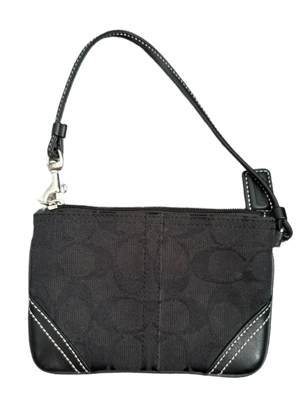 Coach Black Signature Canvas Wristlet - Picture 2 of 3